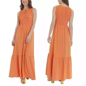 Donna Morgan Vibrant Orange Maxi Dress
